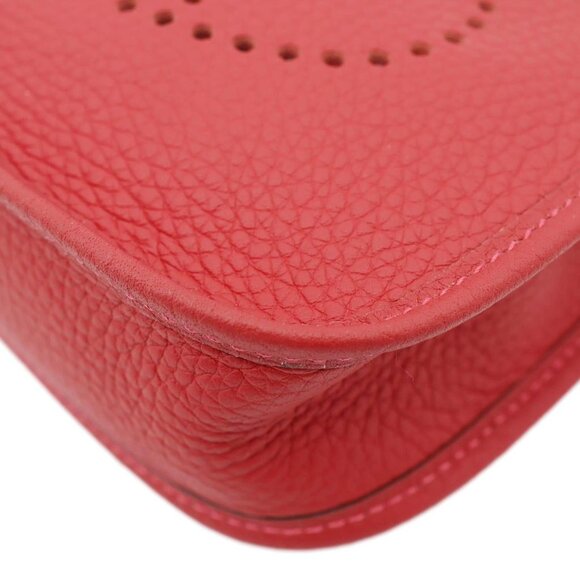 HERMES  Evelyne TPM 16 Amazone Clemence Leather Crossbody Bag Red - Picture 9 of 12